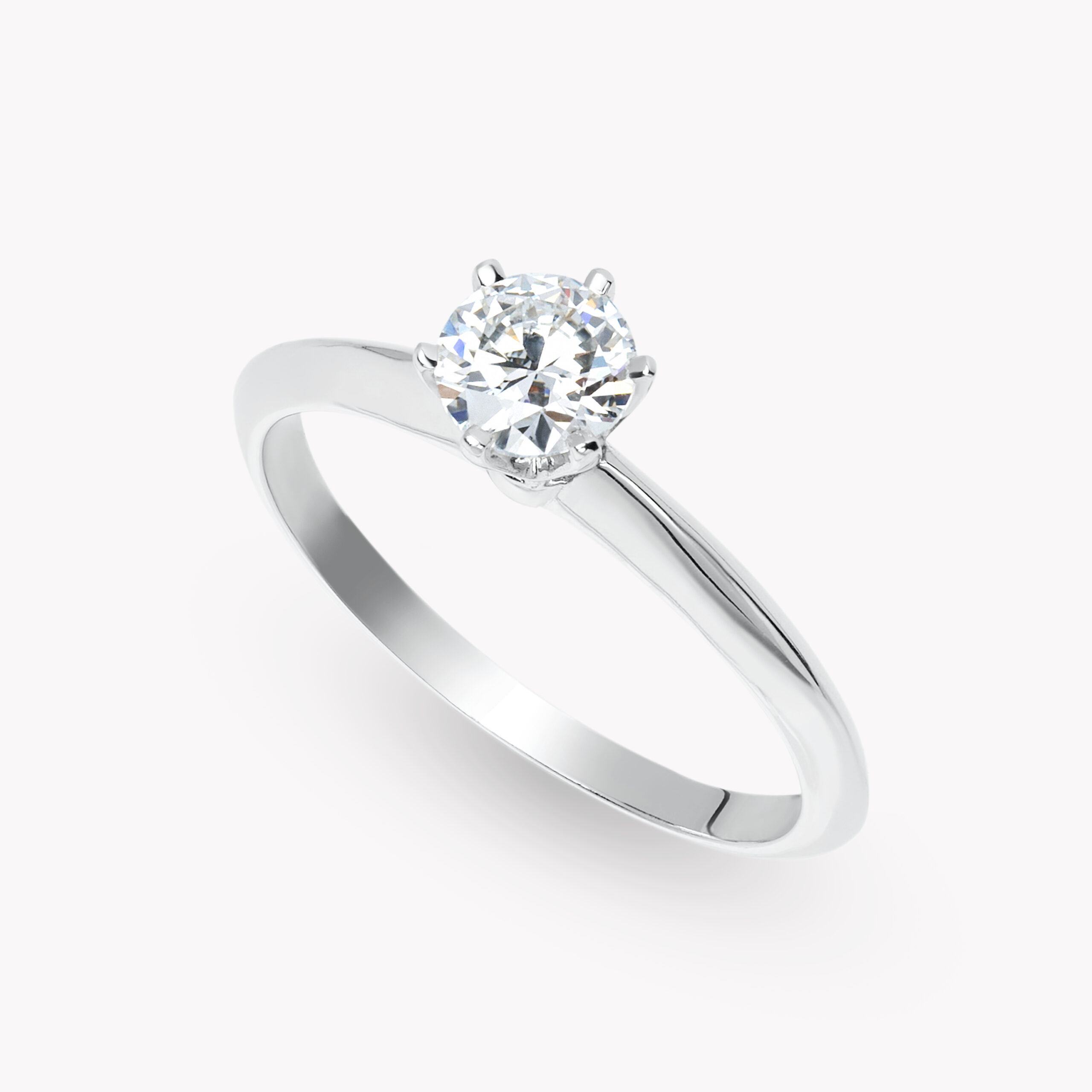 Каблучка-класична з діамантом 0.50ct