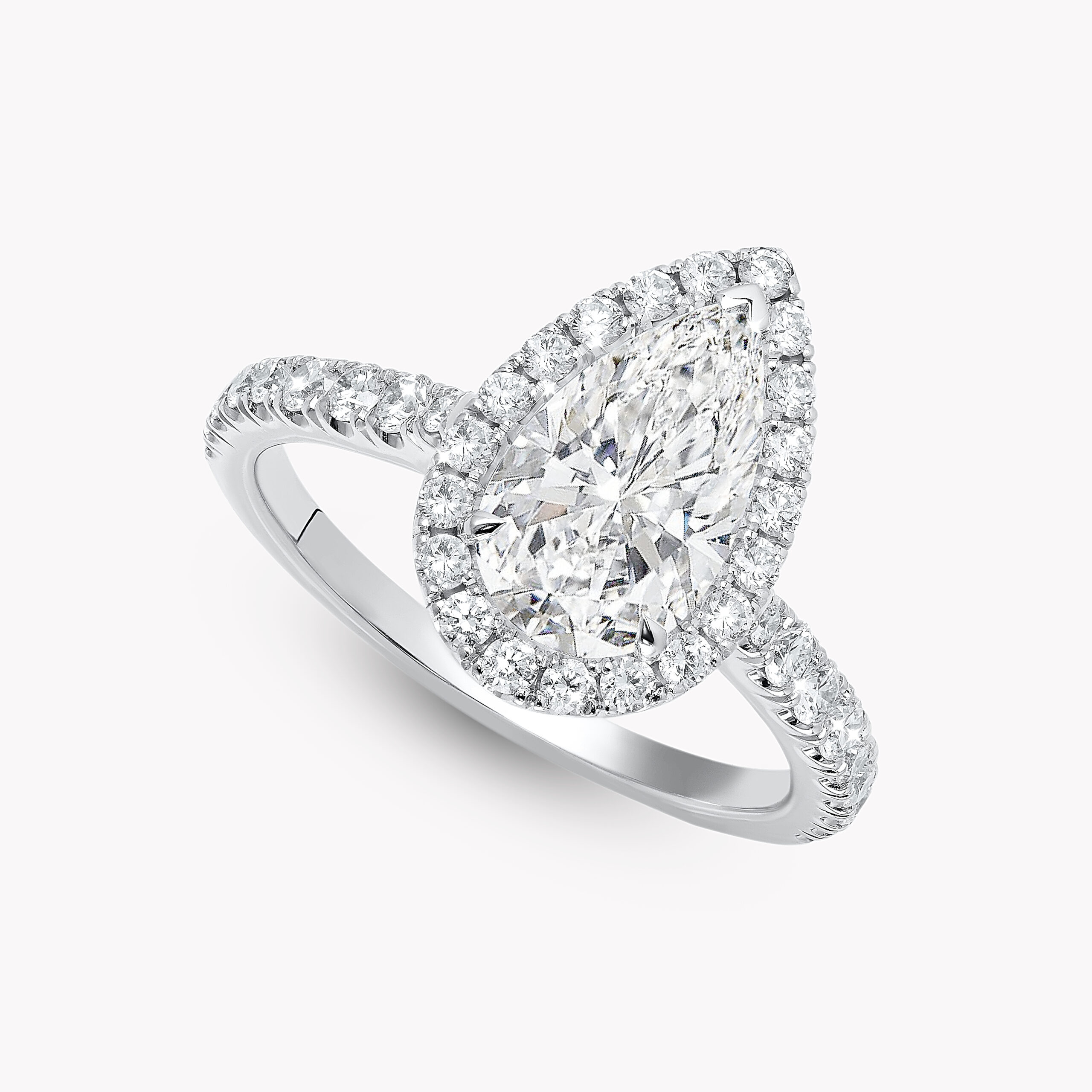 Pear-Cut Diamond Ring with Diamond Halo 1.50ct