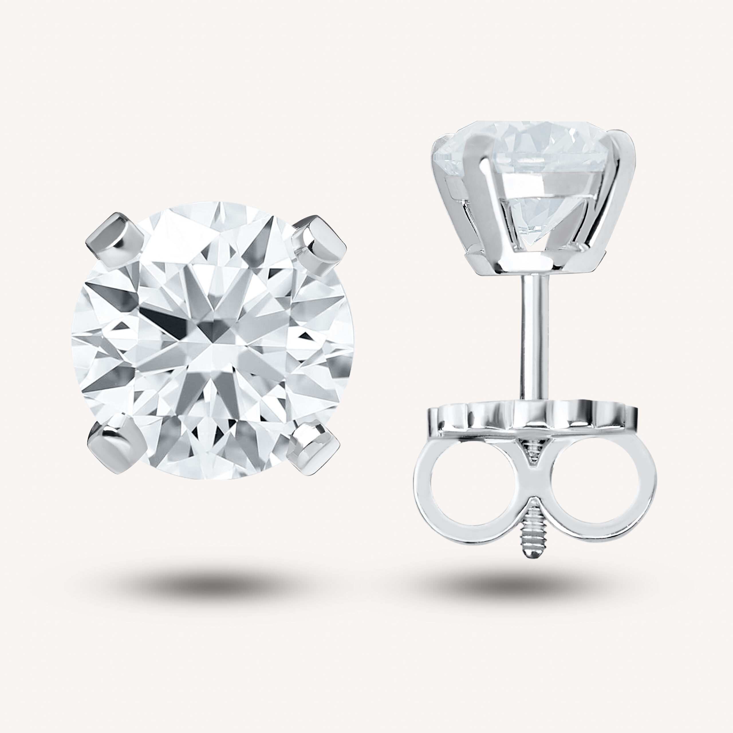 Round Diamond Stud Earring  1.50ct each