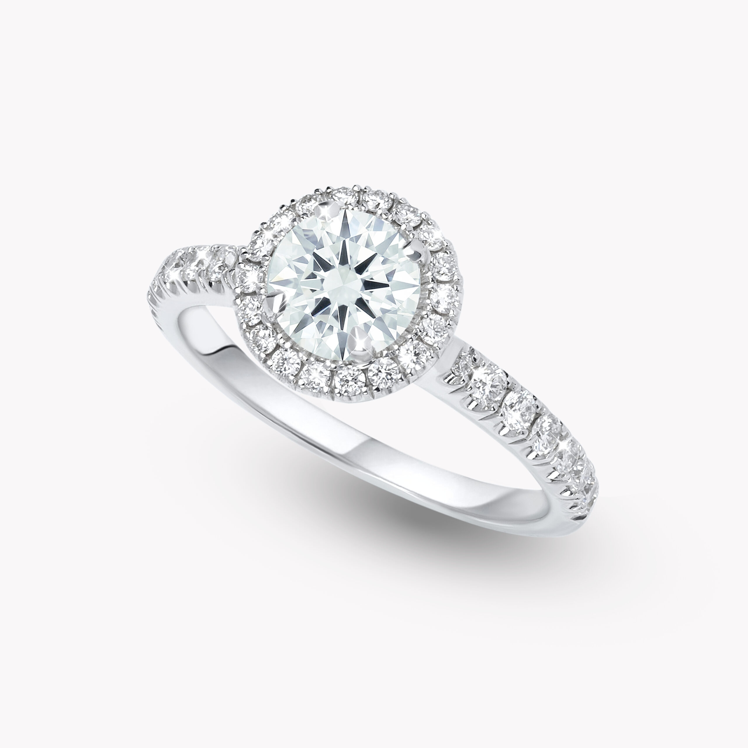 Round – Cut Diamond Halo Ring – 1.01ct