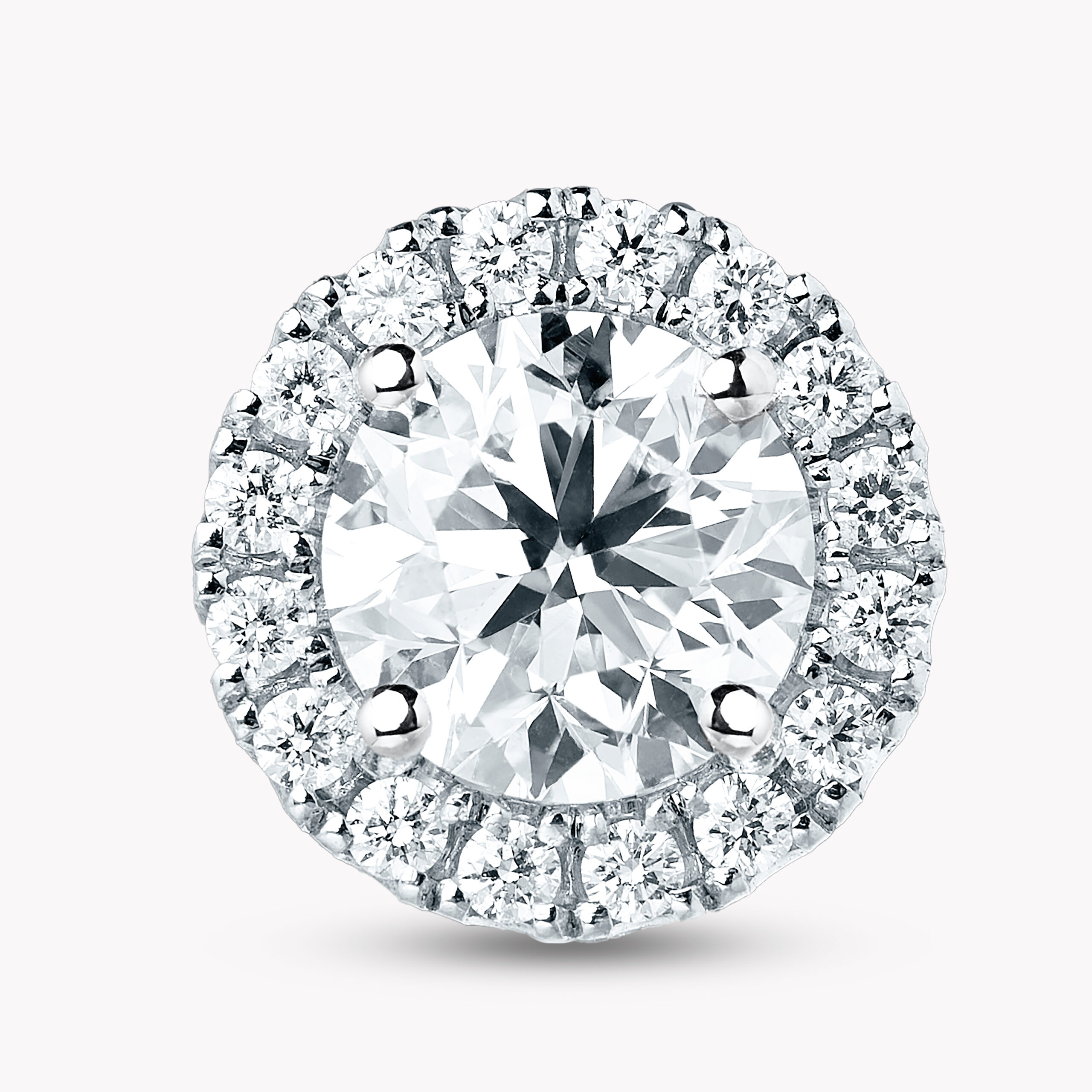 Halo Round Diamond stud earrings 1.00ct each