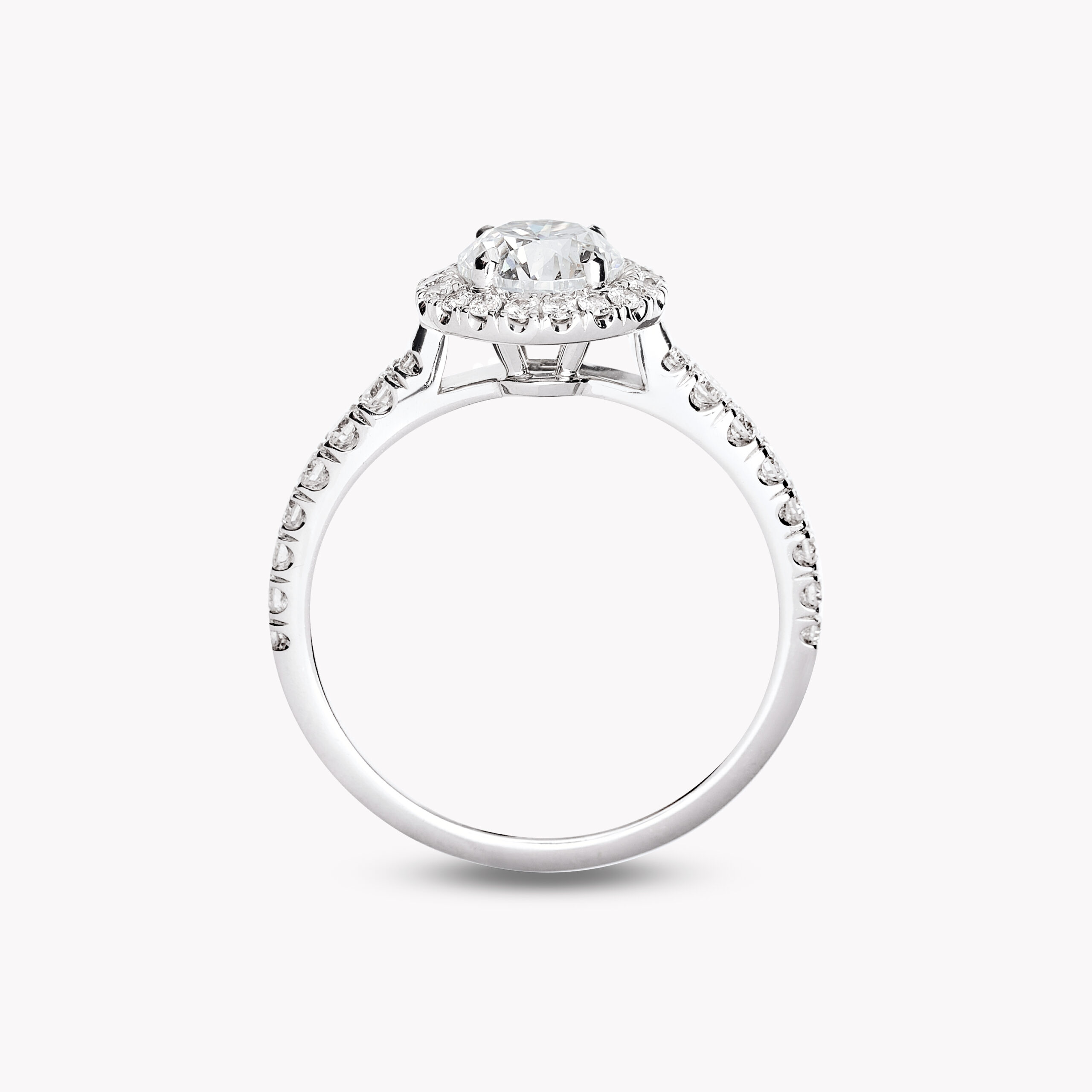 Каблучка з круглим дімантом +HALO