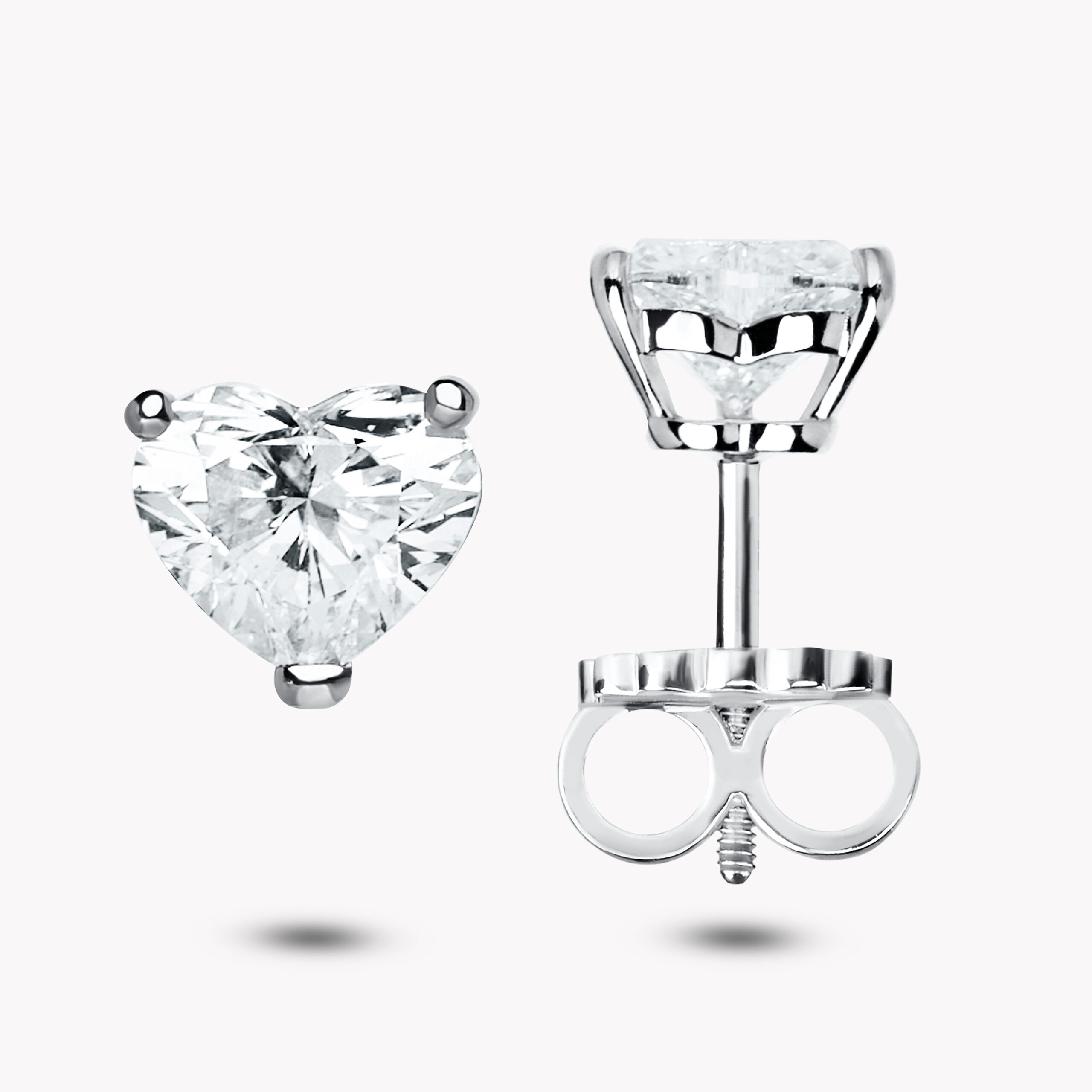 Heart Diamond Stud Earring