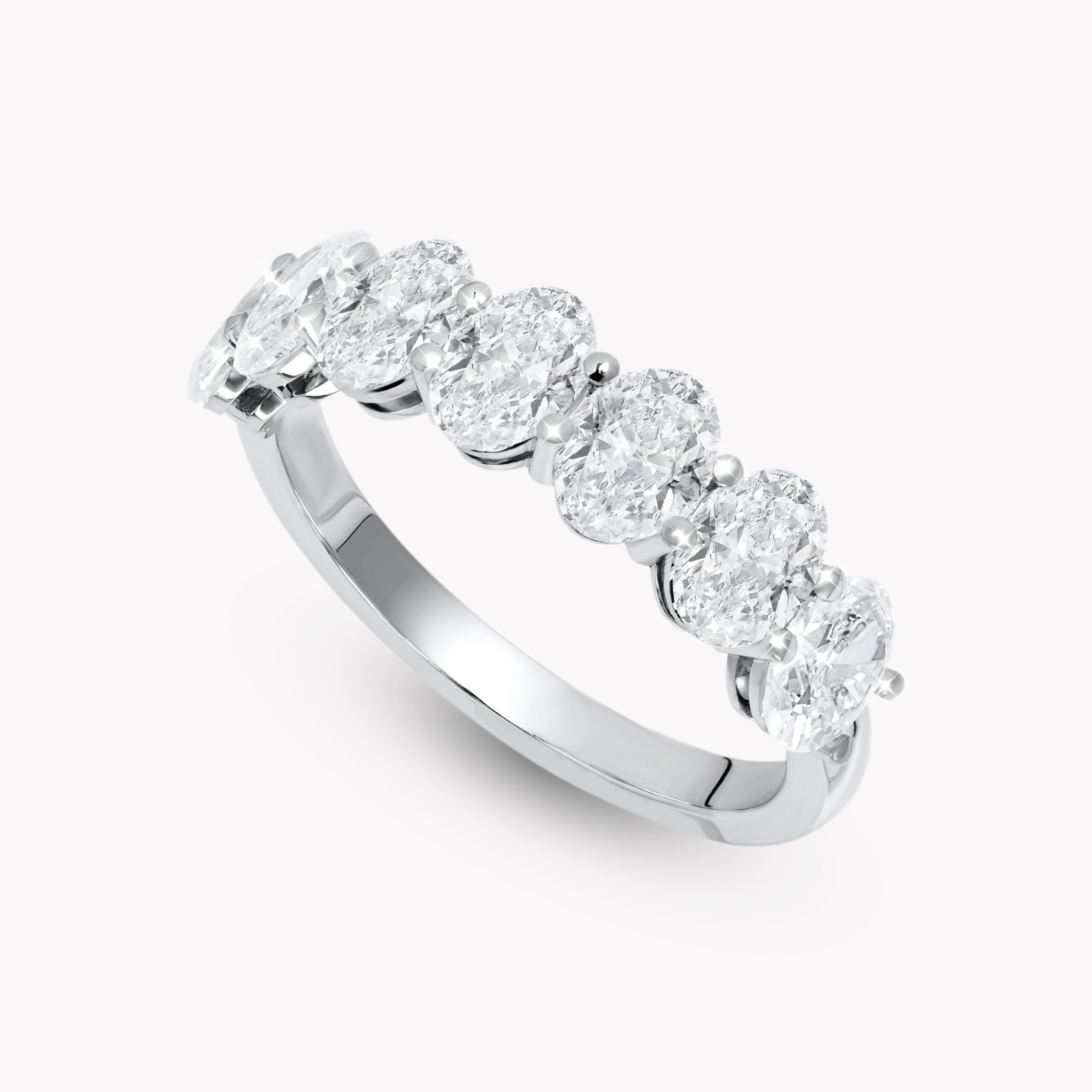 Half Eternity Ring with Oval-Cut Diamonds 0.30ct each