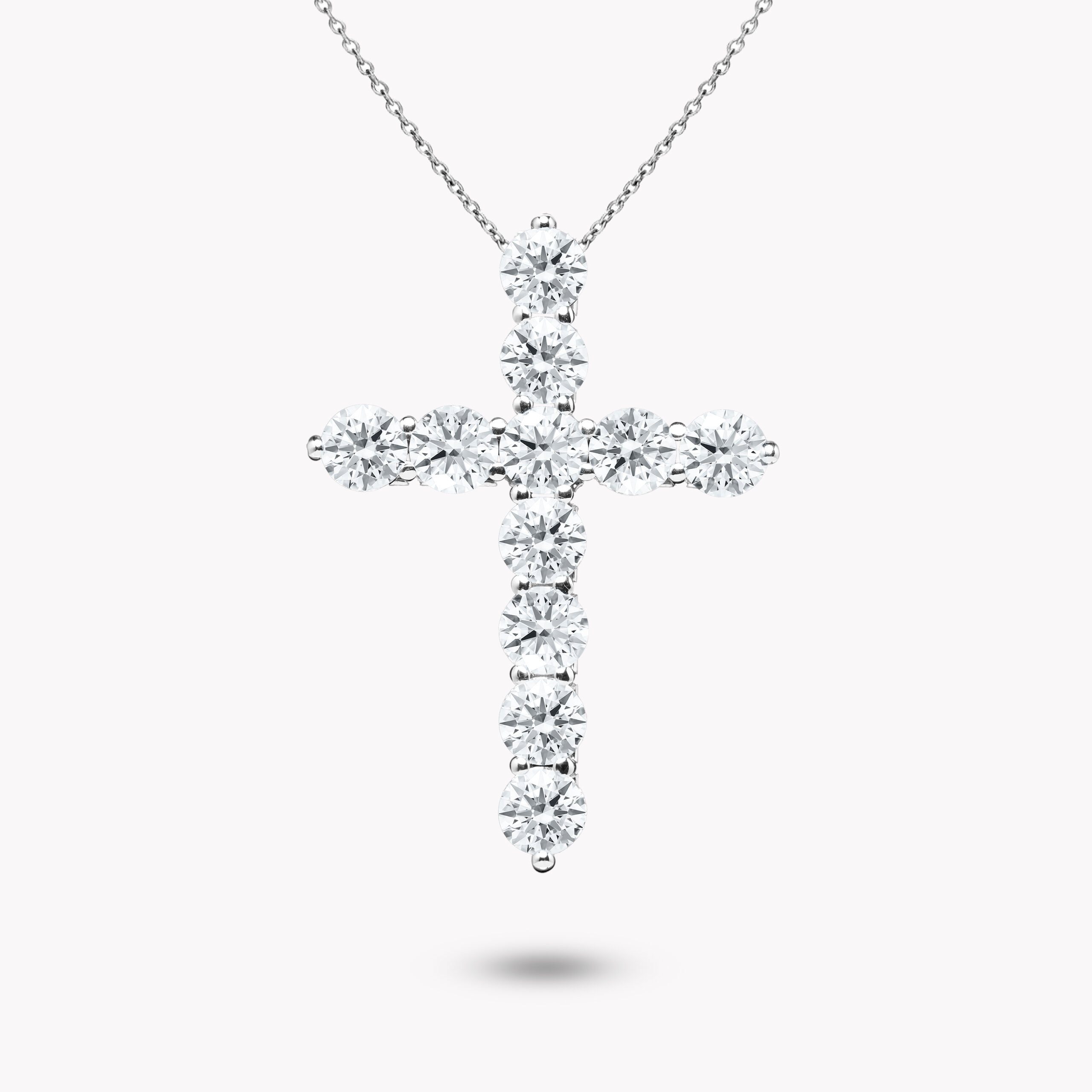 Round Diamond Cross Pendant 2.10ct