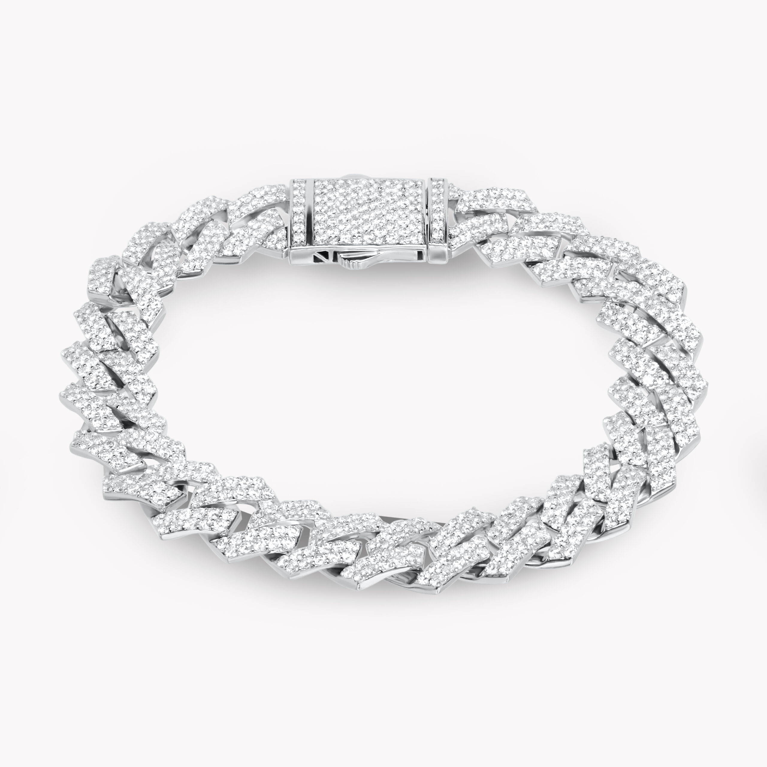 Menʼs Diamond Braslet Cubana 10.98ct