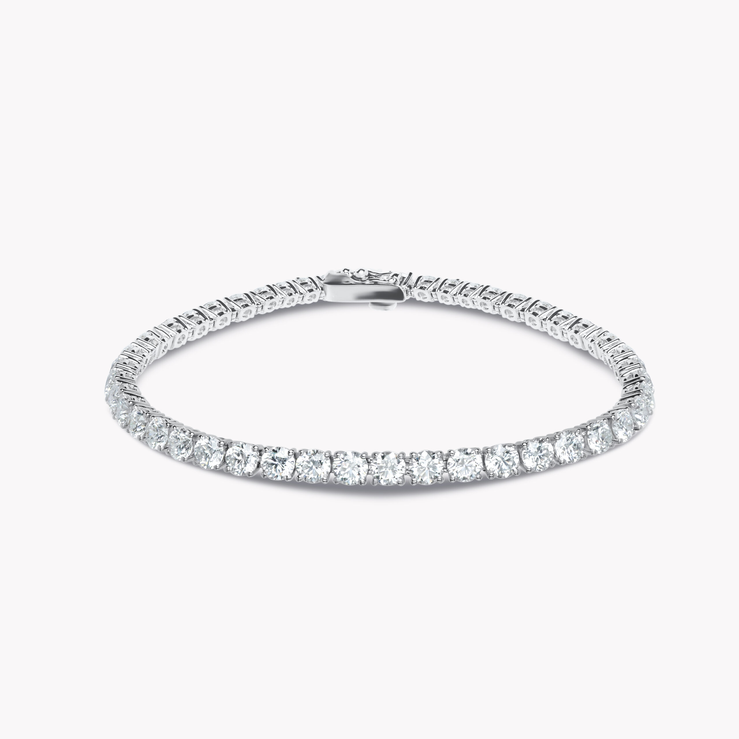 Round-Cut Diamond Tennis Bracelet