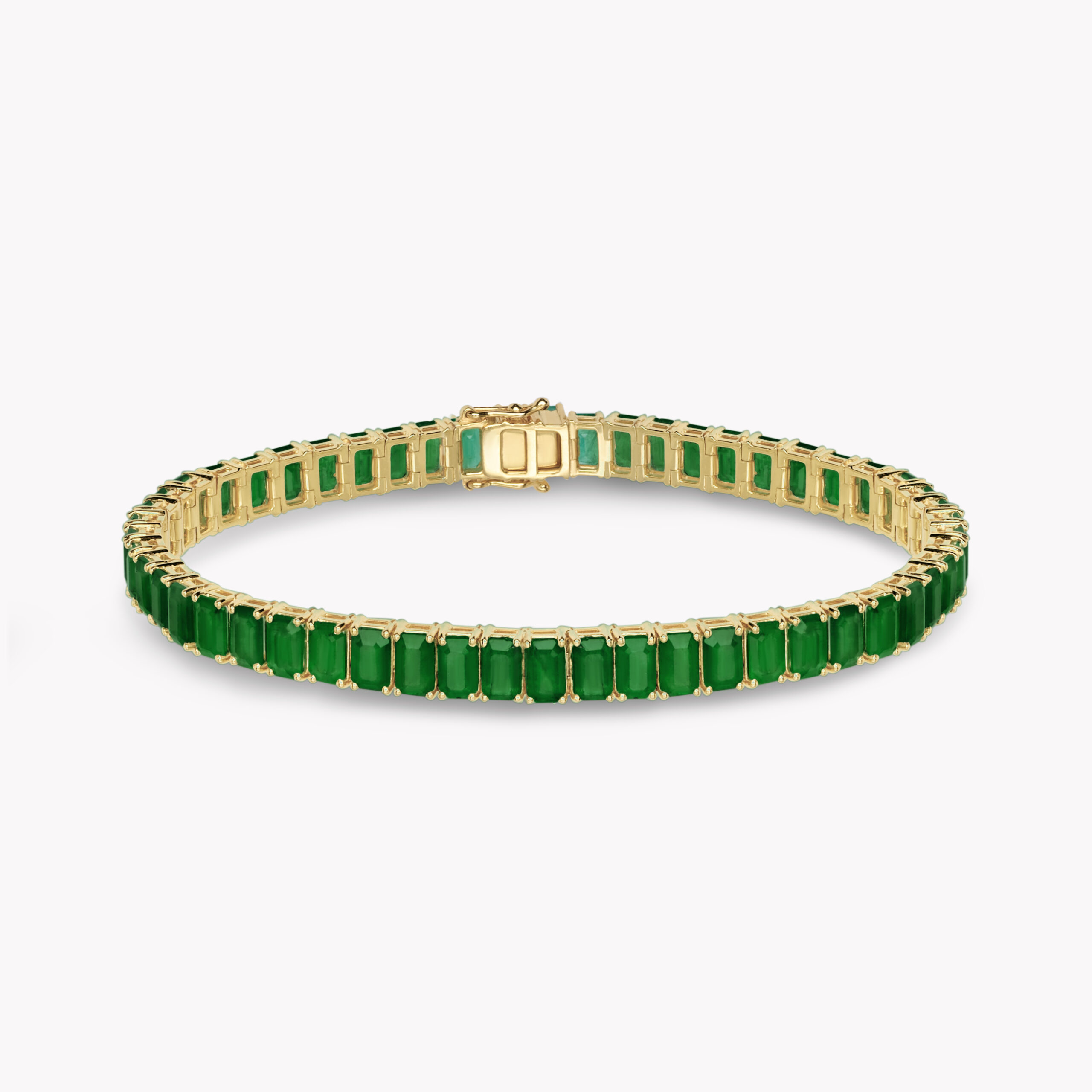 Emerald-Cut Emerald Tennis Bracelet  – 14.75ct
