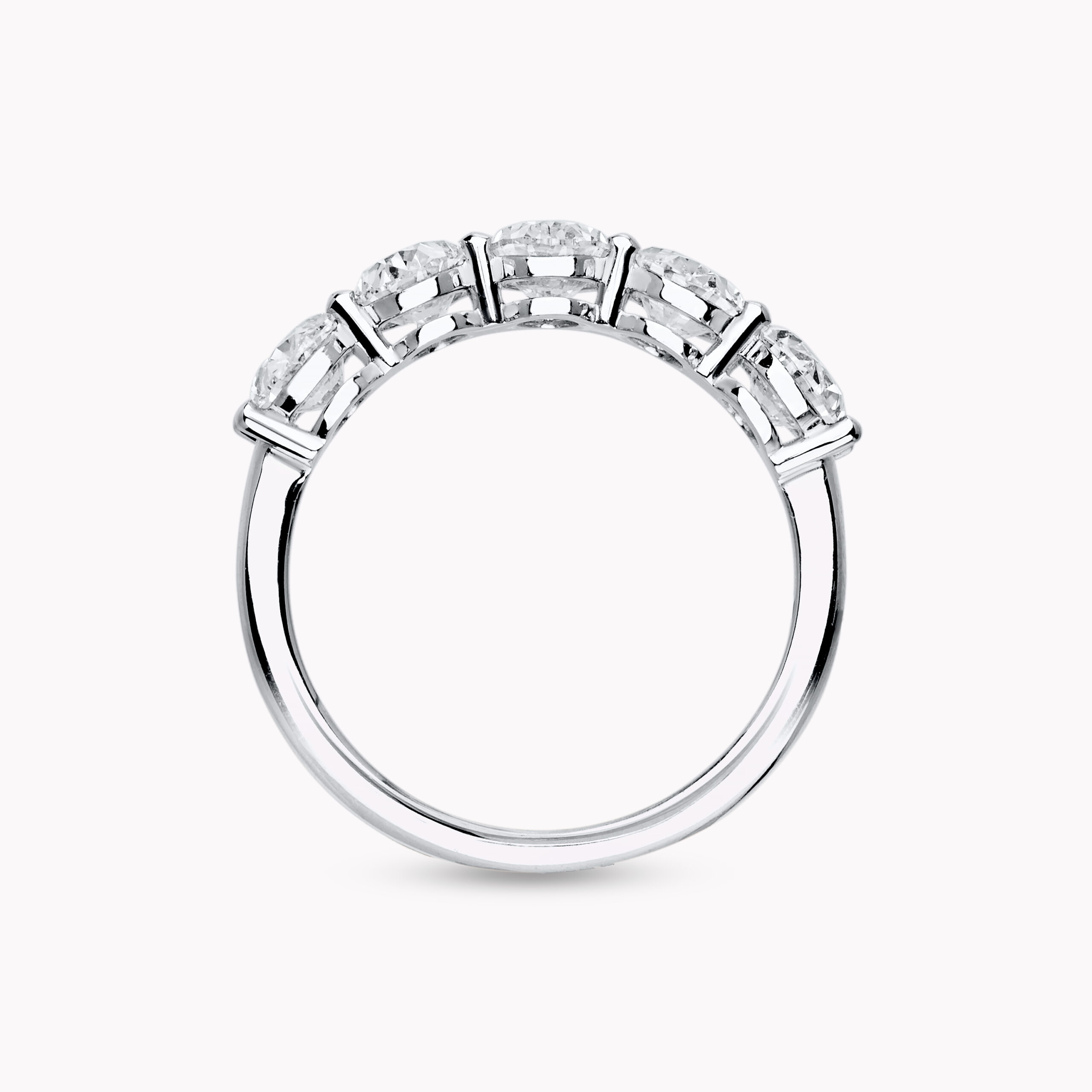 Half Eternity Ring with Oval-Cut Diamonds 0.50ct each