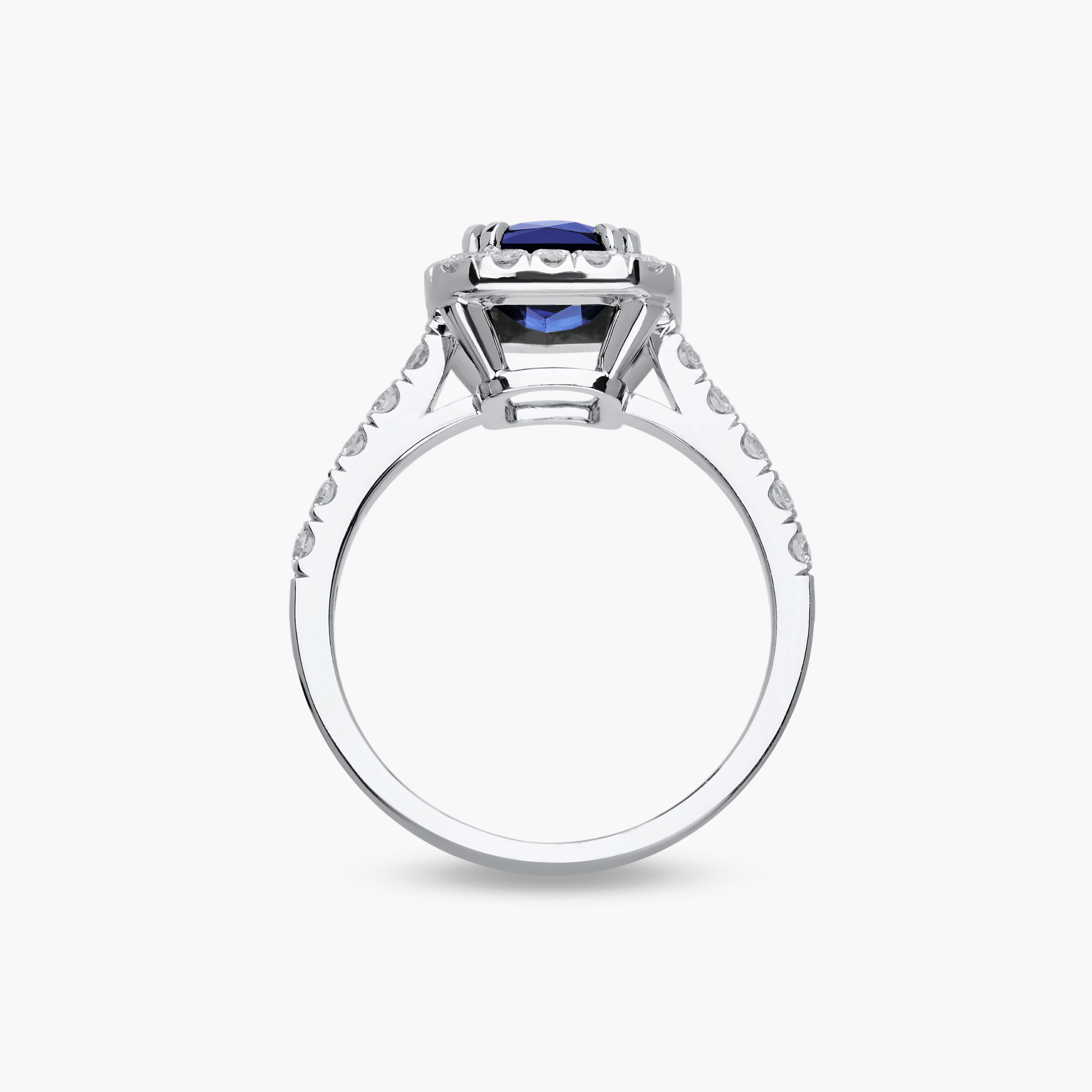 Halo Blue Cushion-Cut Sapphire Ring –  2.10ct