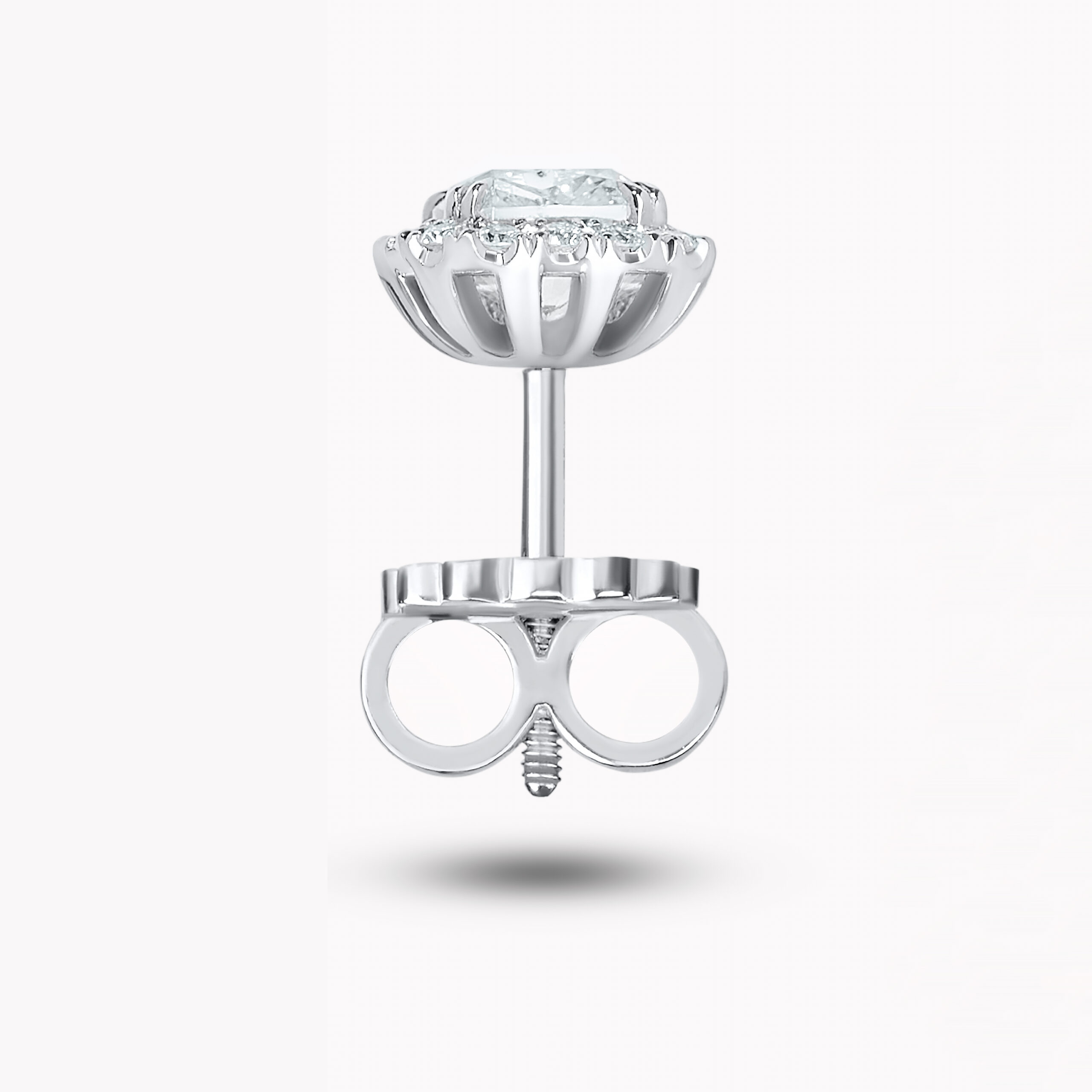 Halo Diamond stud earrings 1.01ct each