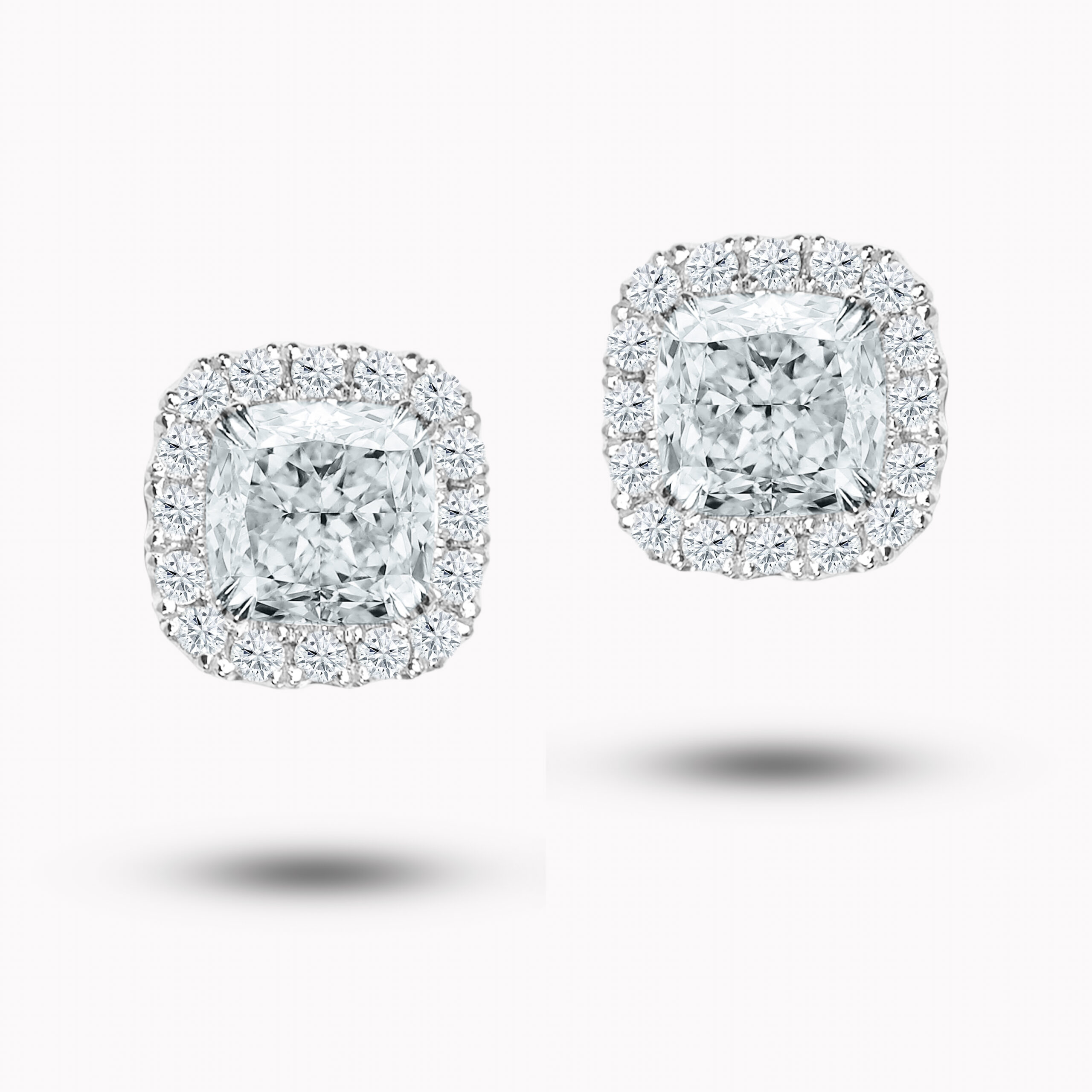 Halo Diamond stud earrings 1.01ct each
